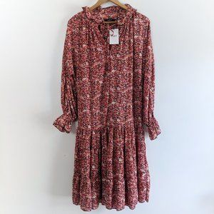 Anthropologie O.P.T. Maxi Floral Ruffle Dress Boho
